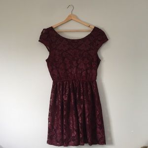 Shimmery Flowered Lace Overlay