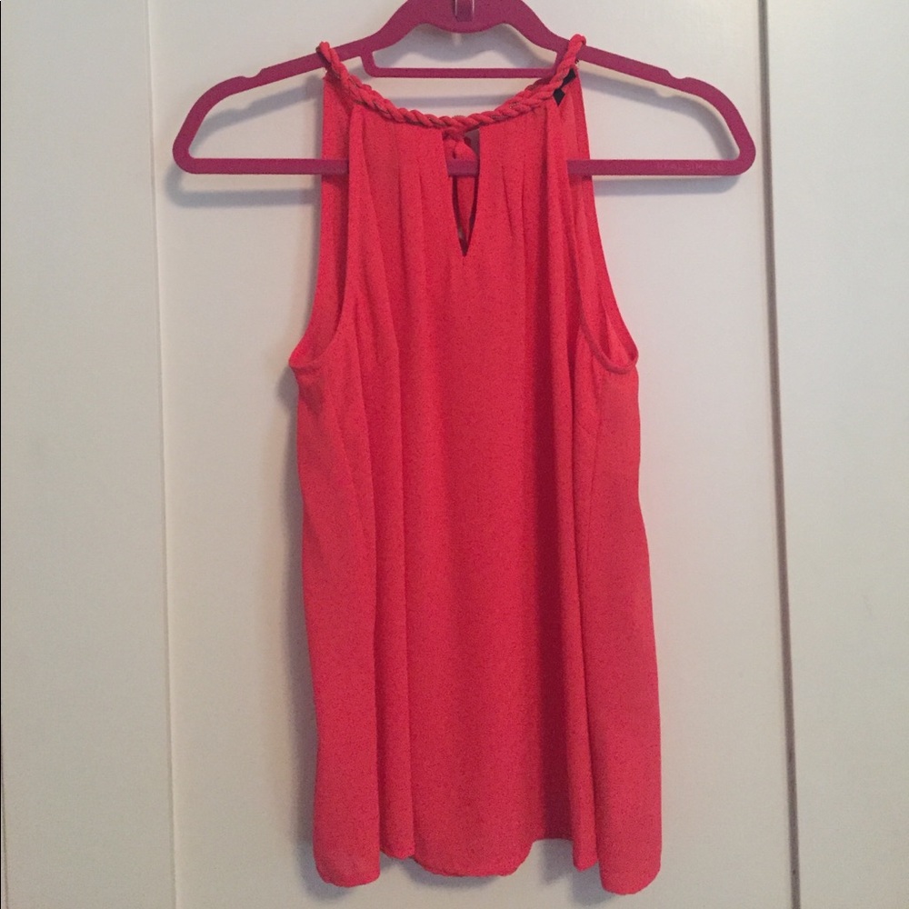 Orange tank top with metallic detail