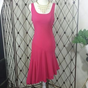 Express Hot Pink Asymmetrical Dress