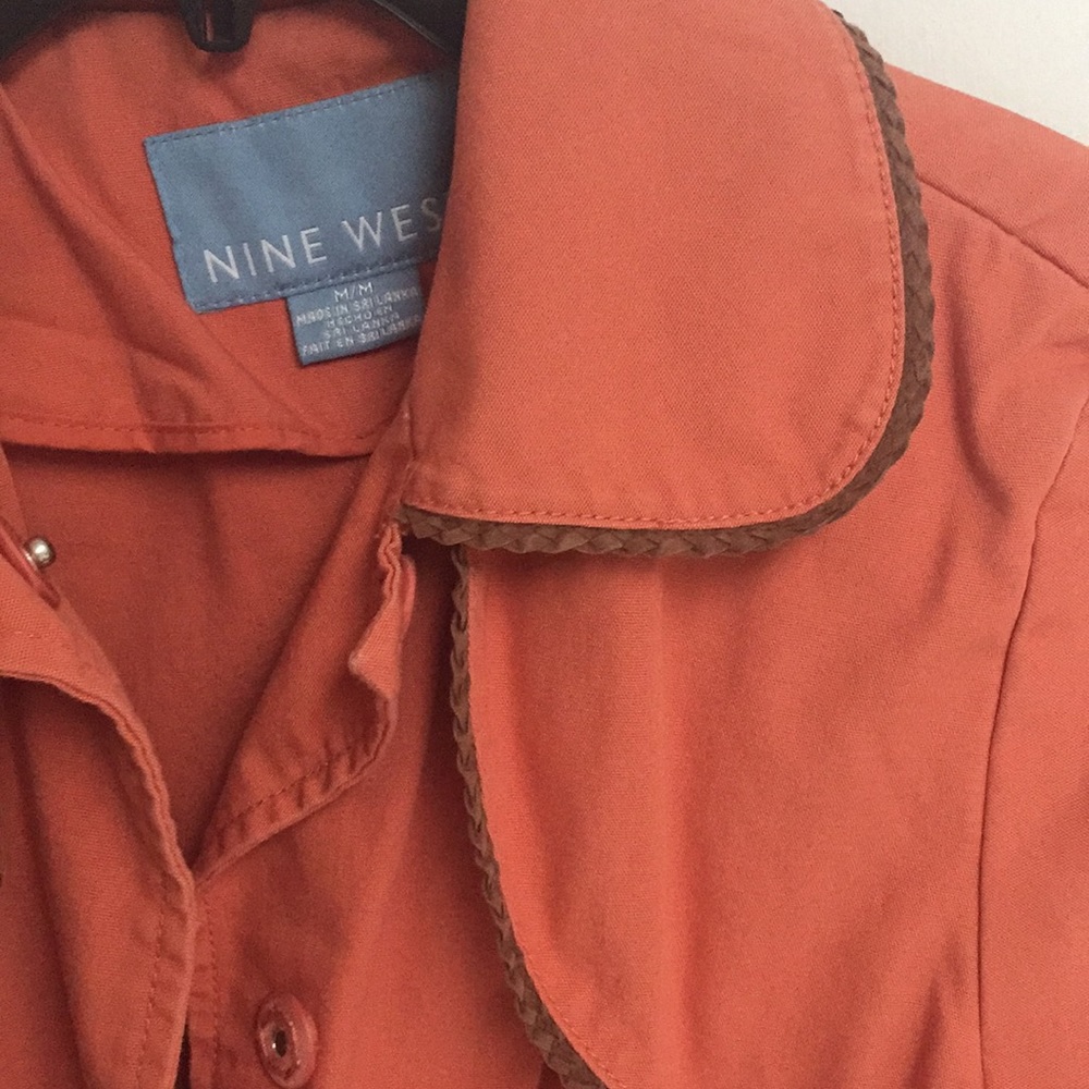 Nine West orange brown trench style coat - Picture 3 of 4