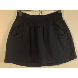 BCBGeneration Black Cotton Mini Skirt with Pockets X-Small XS Spring/Summer