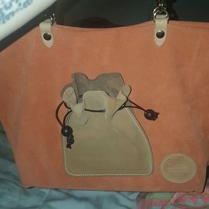 Pure leather suede handbag from Spain