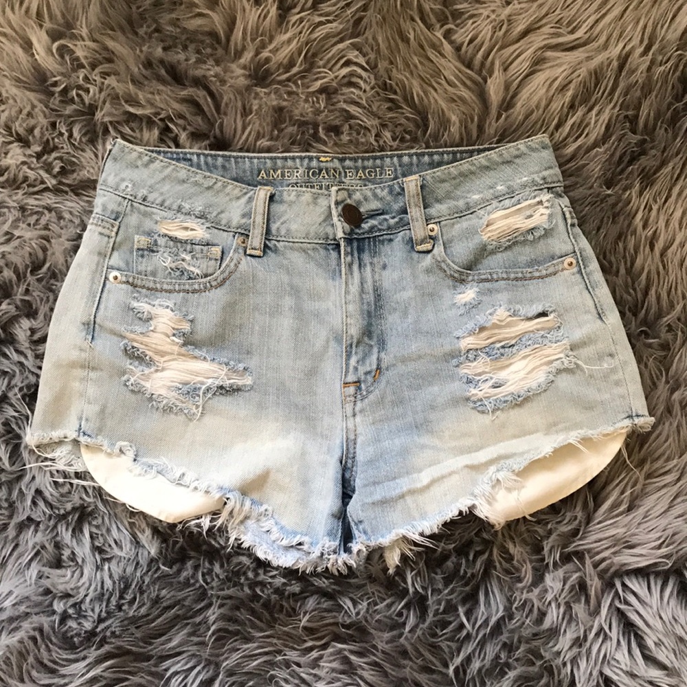 AE distressed denim shorts