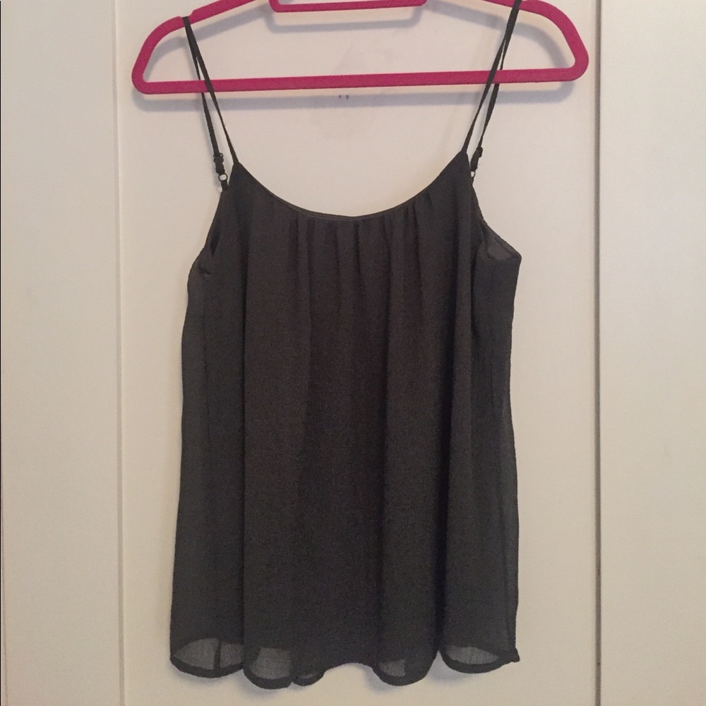 Backless olive green tank top