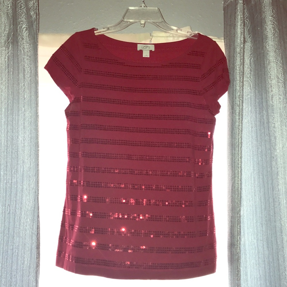 Red sequins top