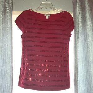 Red sequins top
