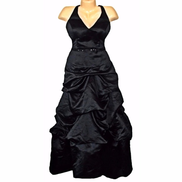 Mori Lee Dresses & Skirts - Mori Lee 2pc Black Satin Pick Up Goth Formal Set