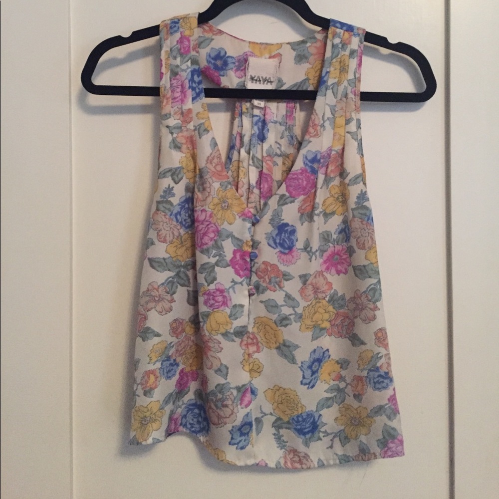 Floral racer back tank top