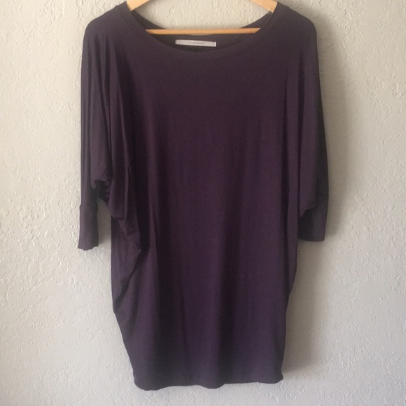 Hawthorn Tops - Hawthorn eggplant bat wing knit top