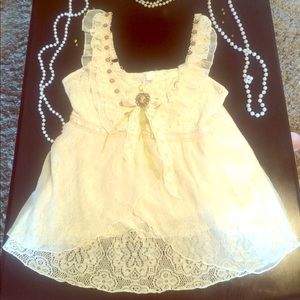 Pretty Angel Cream Sheer Lace Top