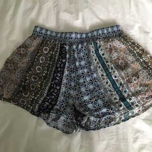 Abstract Floral Woven Shorts