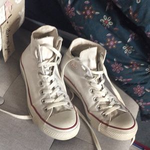 Converse white high tops