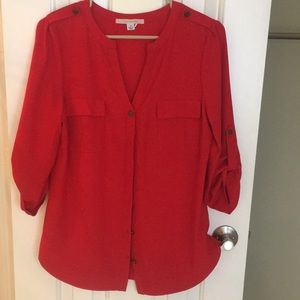Red button down shirt from Stitch Fix.  Worn once
