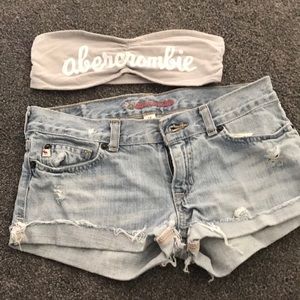 Abercrombie Kids shorts and bralette set