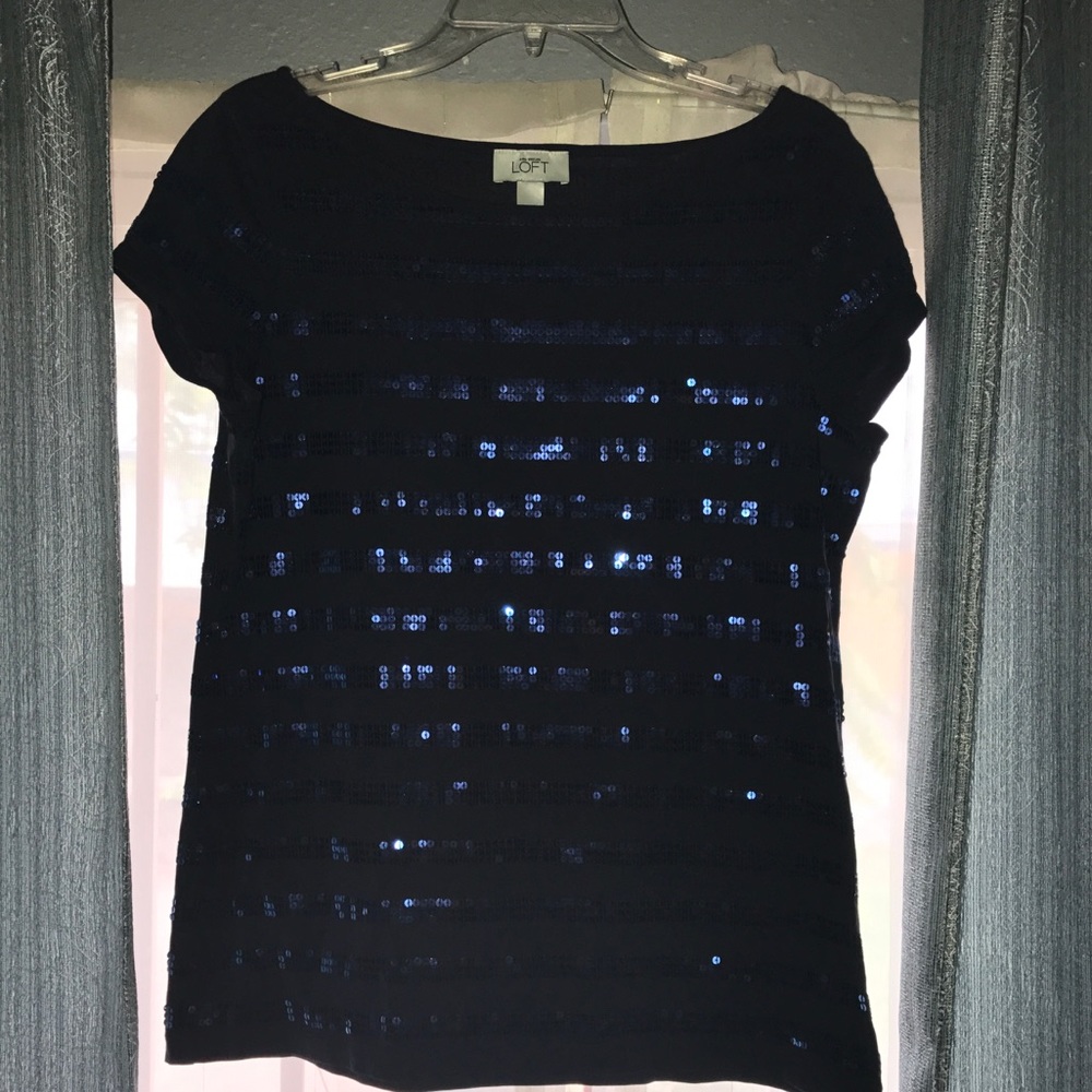 Blue sequins top