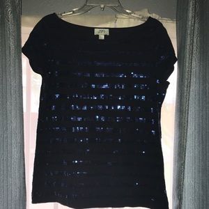 Blue sequins top
