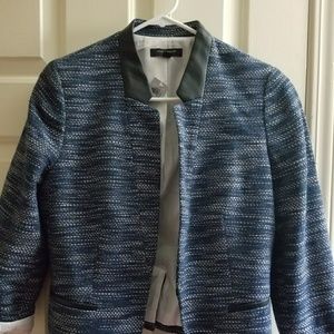 Ann Taylor Blazer with Faux Leather Trim