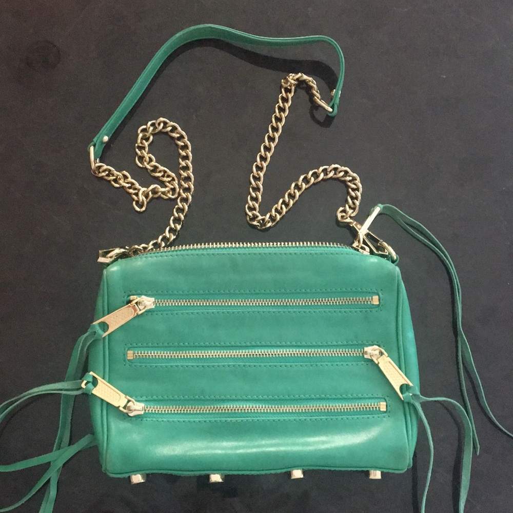Rebecca Minkoff Mint Green Mini 5 Zip Crossbody