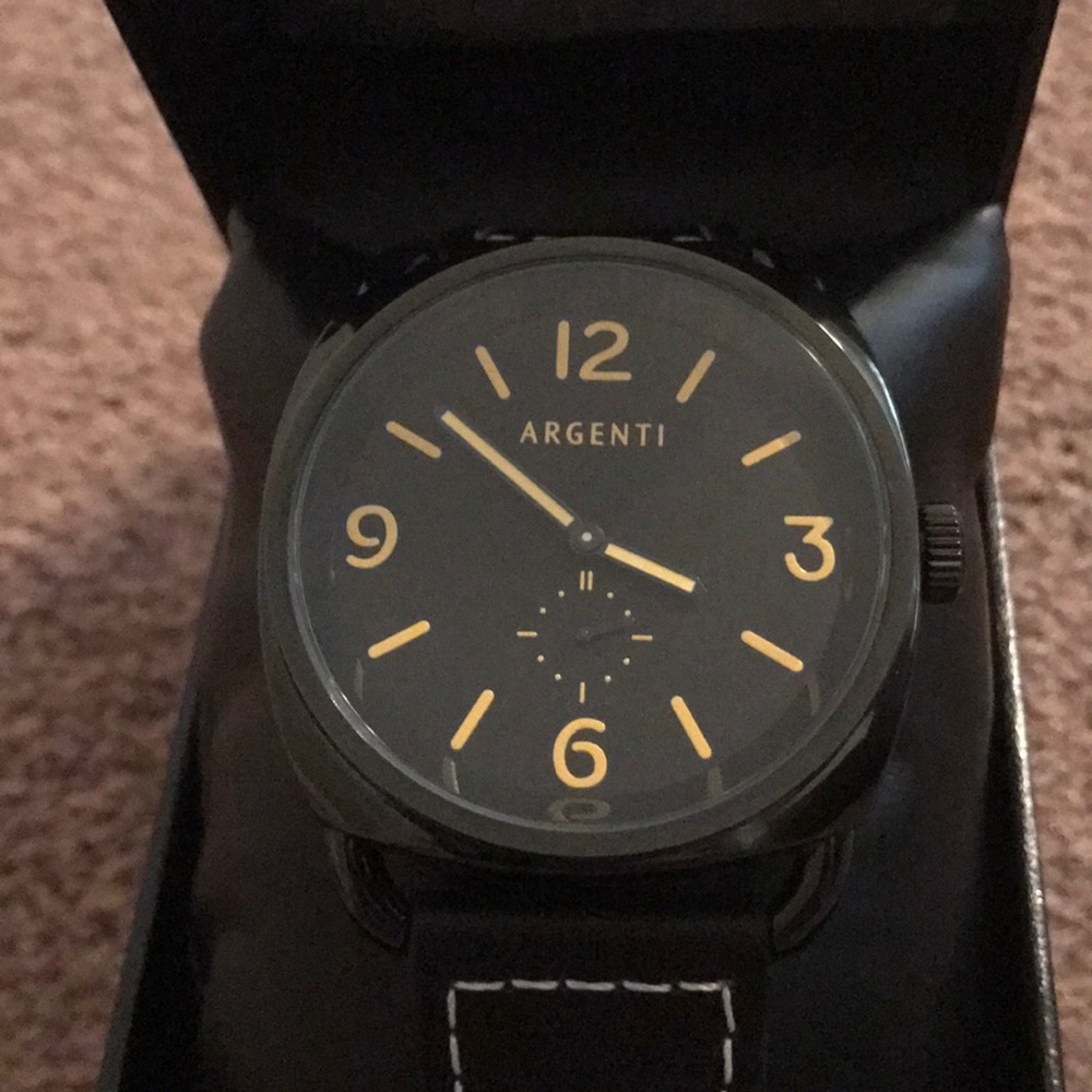 Men's Argenti Black Face Watch