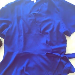 Beautiful royal blue peplum wrap top