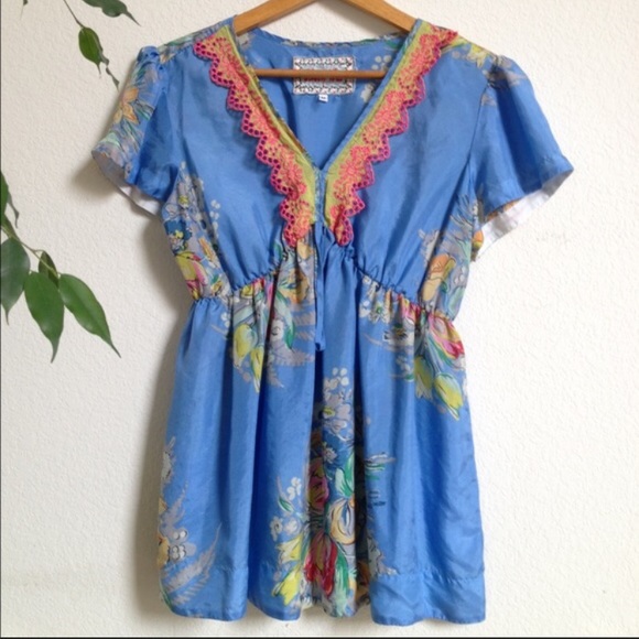 Johnny Was Tops - Johnny Was Silk Floral Top