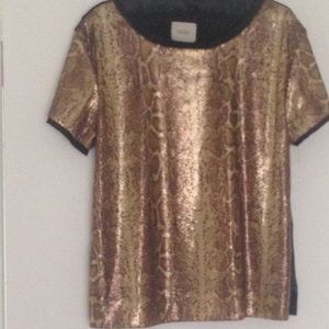 SEQUINED Python print top by WREN.