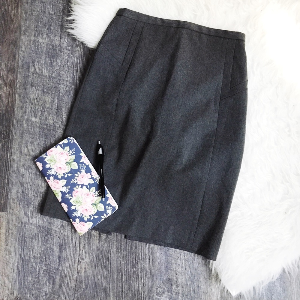 Express Charcoal Gray Pencil Skirt, S