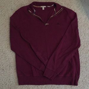Burberry Mens half zip pull over