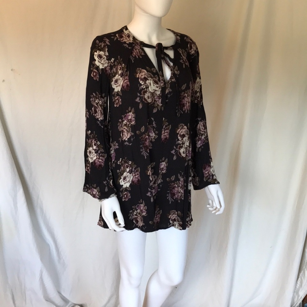 Boho Floral Bell Sleeve Dress