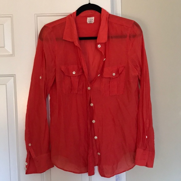 J Crew coral button-up - Picture 1 of 3