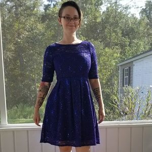 Sequin purple blue dress Modcloth Yellow Star