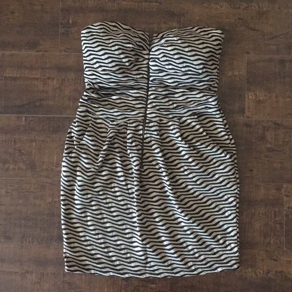Front Zip Strapless Dress