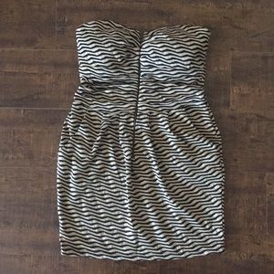 Front Zip Strapless Dress