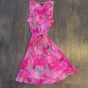 Belted pink dress