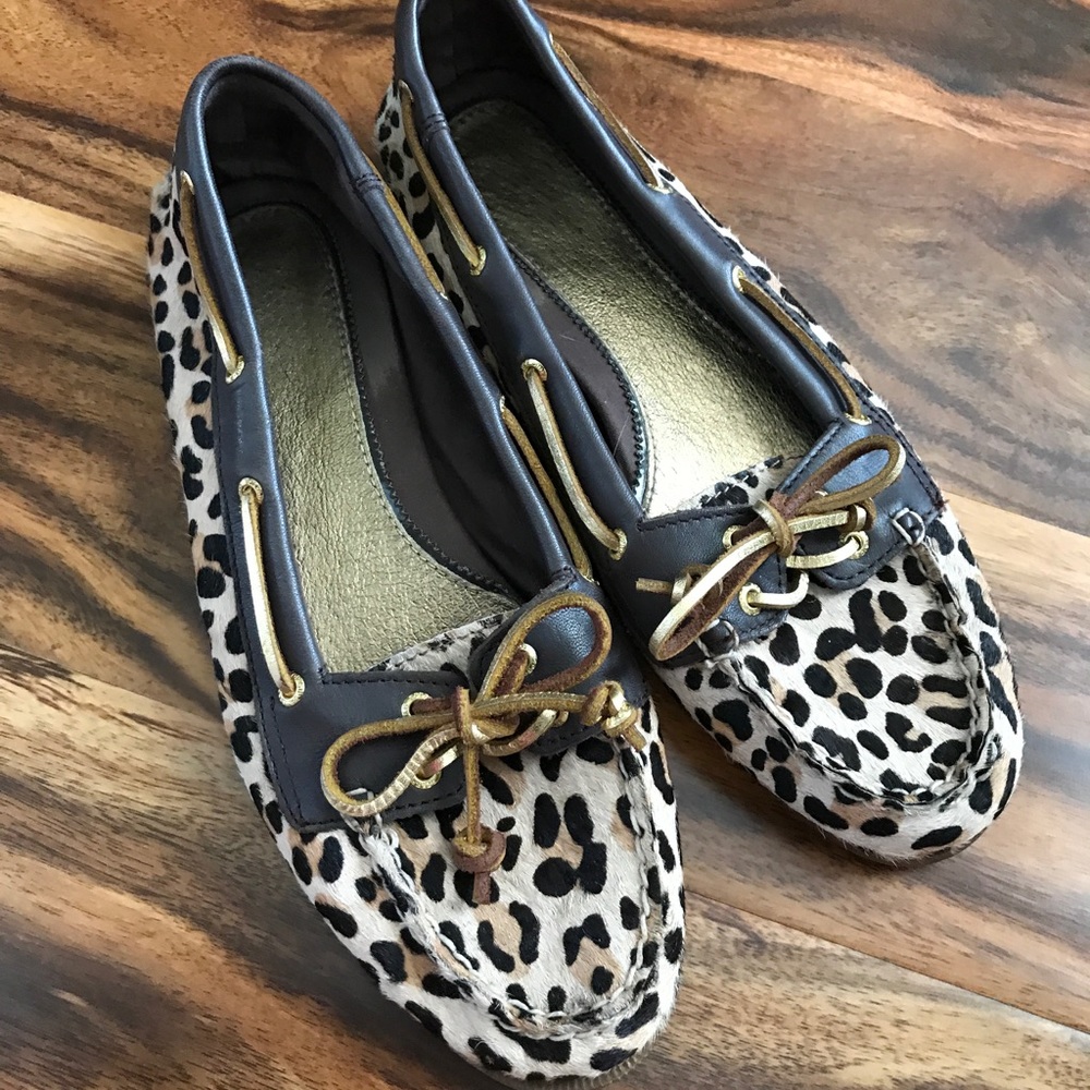 Women's sperrys leopard 7.5