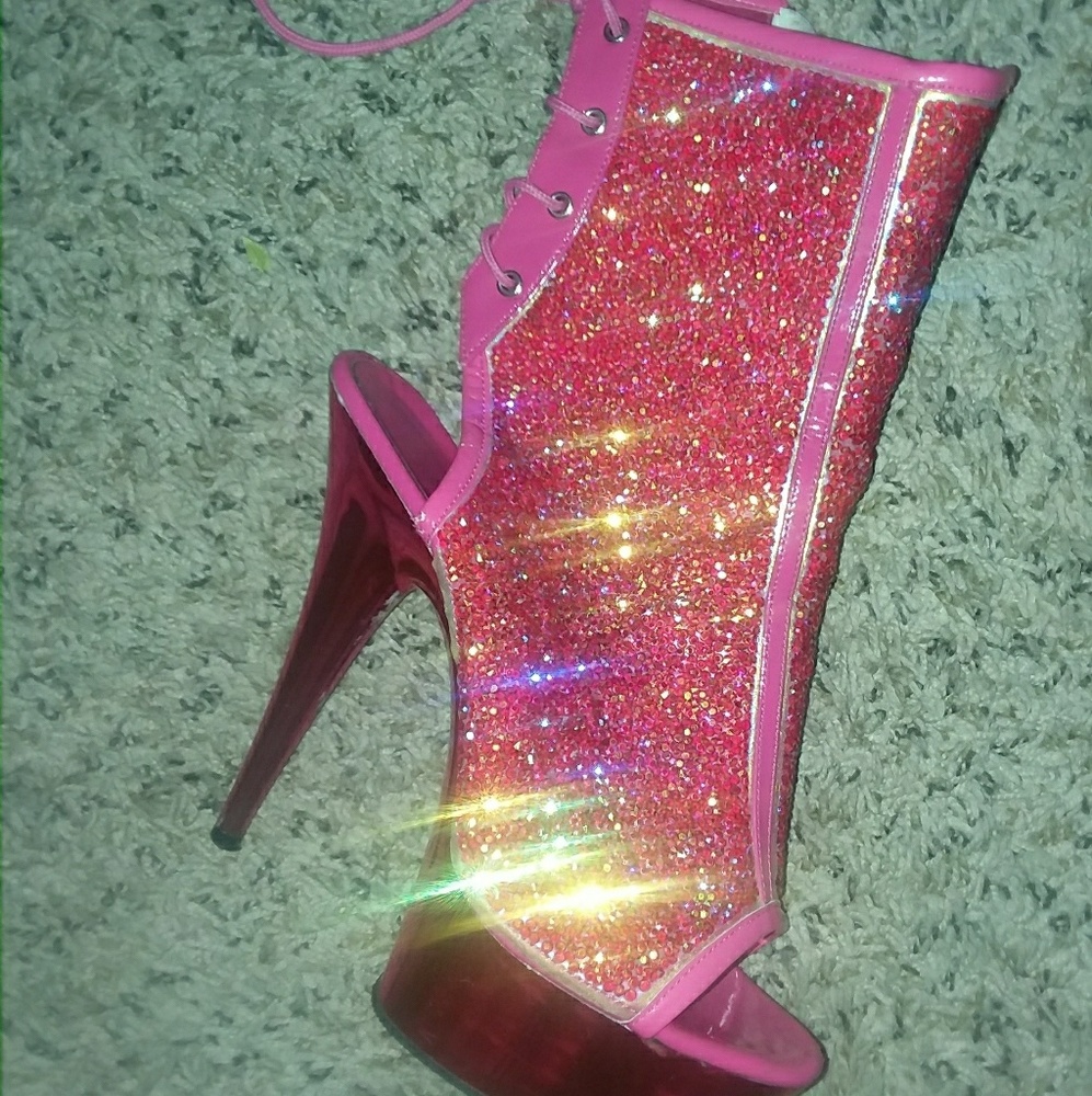 Pleaser rhinestone boots stripper shoe