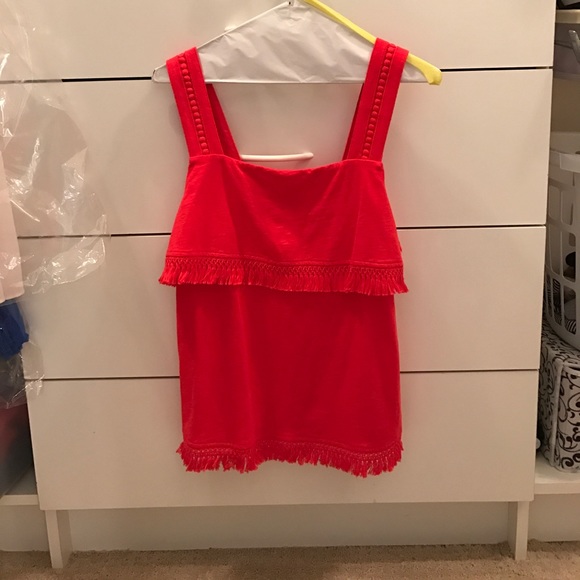 J. Crew Tops - J. Crew red fringe top