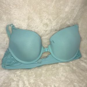 light blue extra padded lace bra