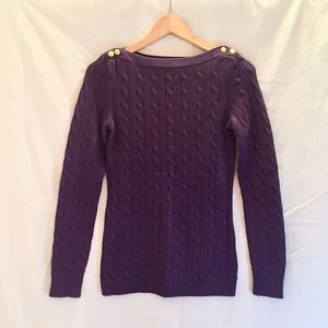 Ralph Lauren Purple Cable Knit Sweater