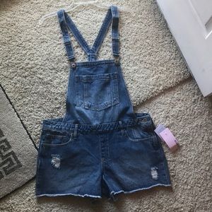 NWT - JustFab Denim Short Overalls