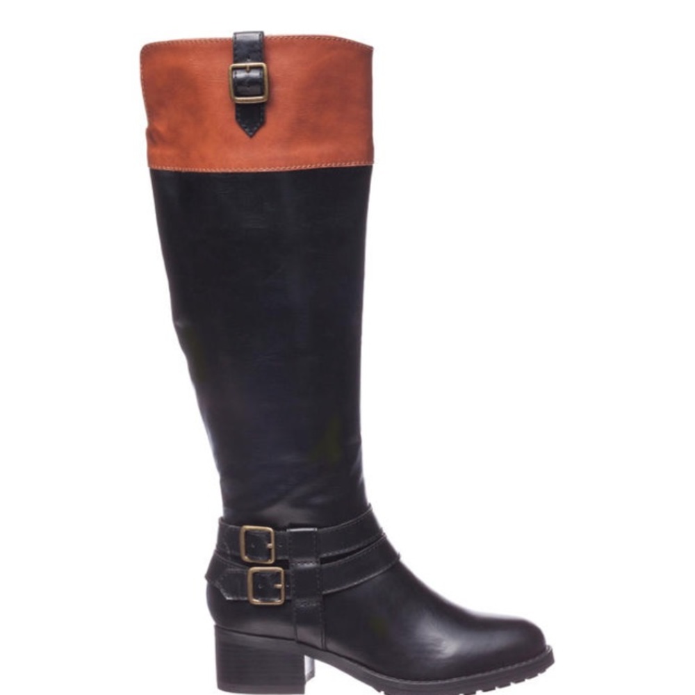 Last pair! Rampage black/cognac tall Boots 6.5 - Picture 2 of 8