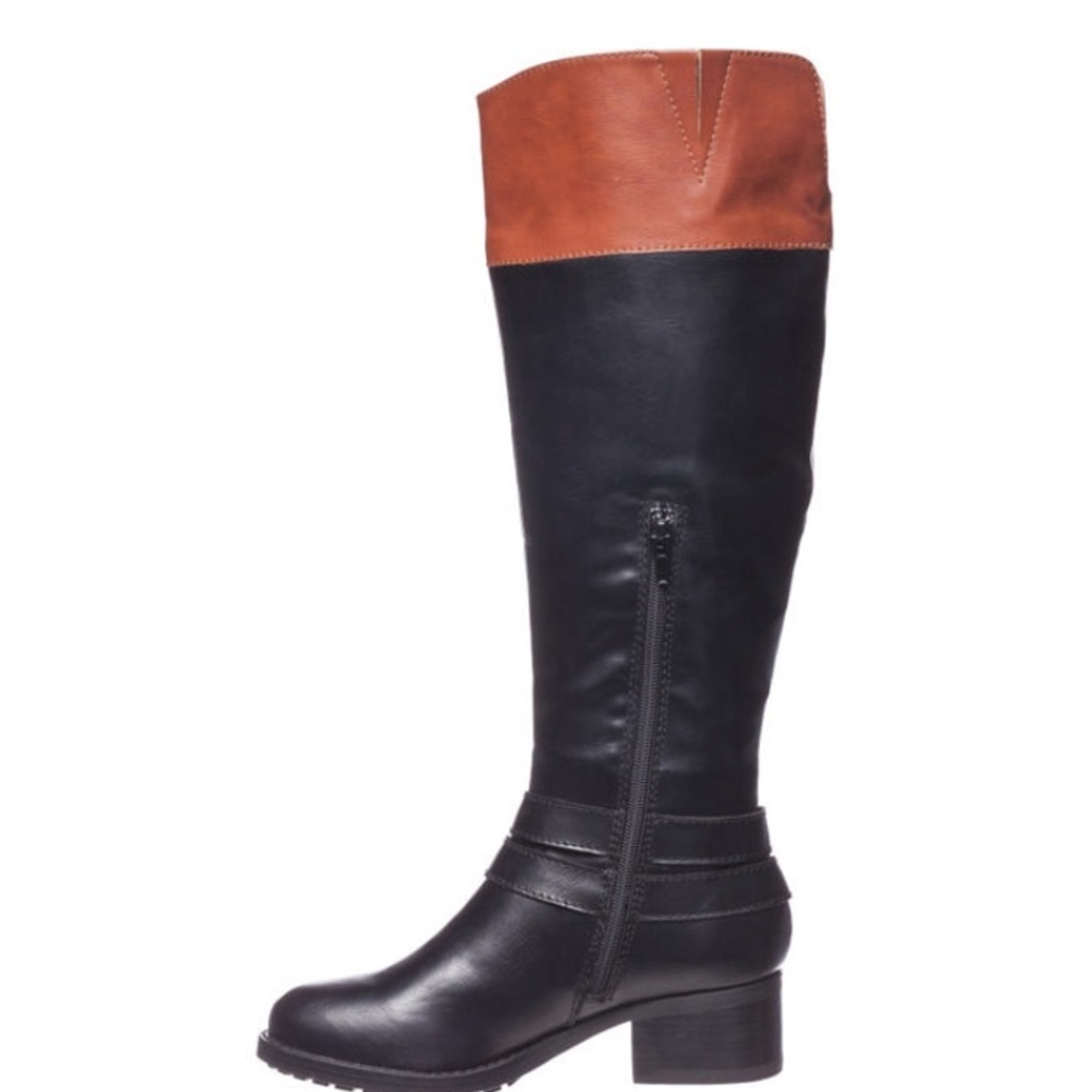 Last pair! Rampage black/cognac tall Boots 6.5 - Picture 3 of 8