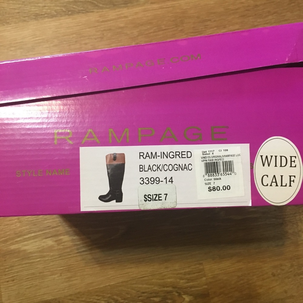 Last pair! Rampage black/cognac tall Boots 6.5 - Picture 6 of 8