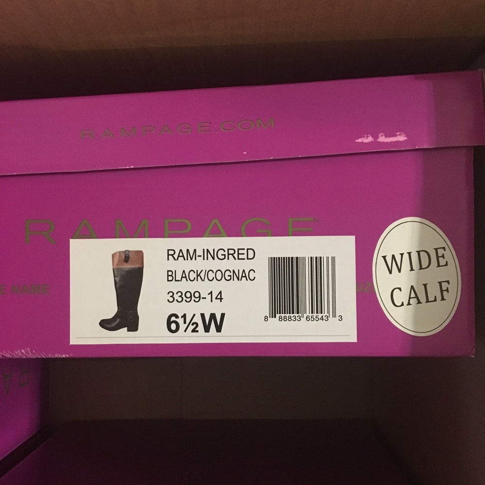 Last pair! Rampage black/cognac tall Boots 6.5 - Picture 7 of 8