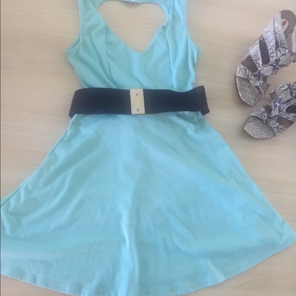 Teal Dress with Open Back - Picture 3 of 3