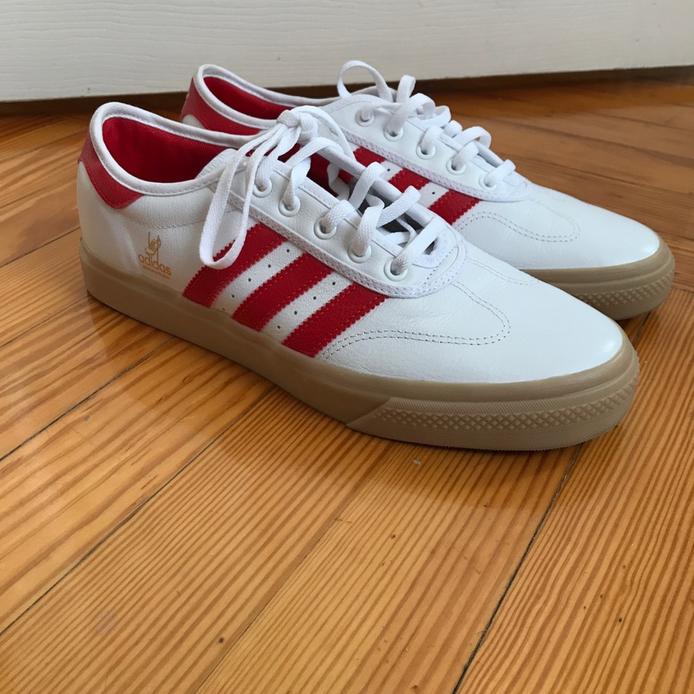 Adidas white/ red sneakers | adidas skateboarding