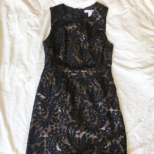 Metallic Gold and Black Cocktail Dress