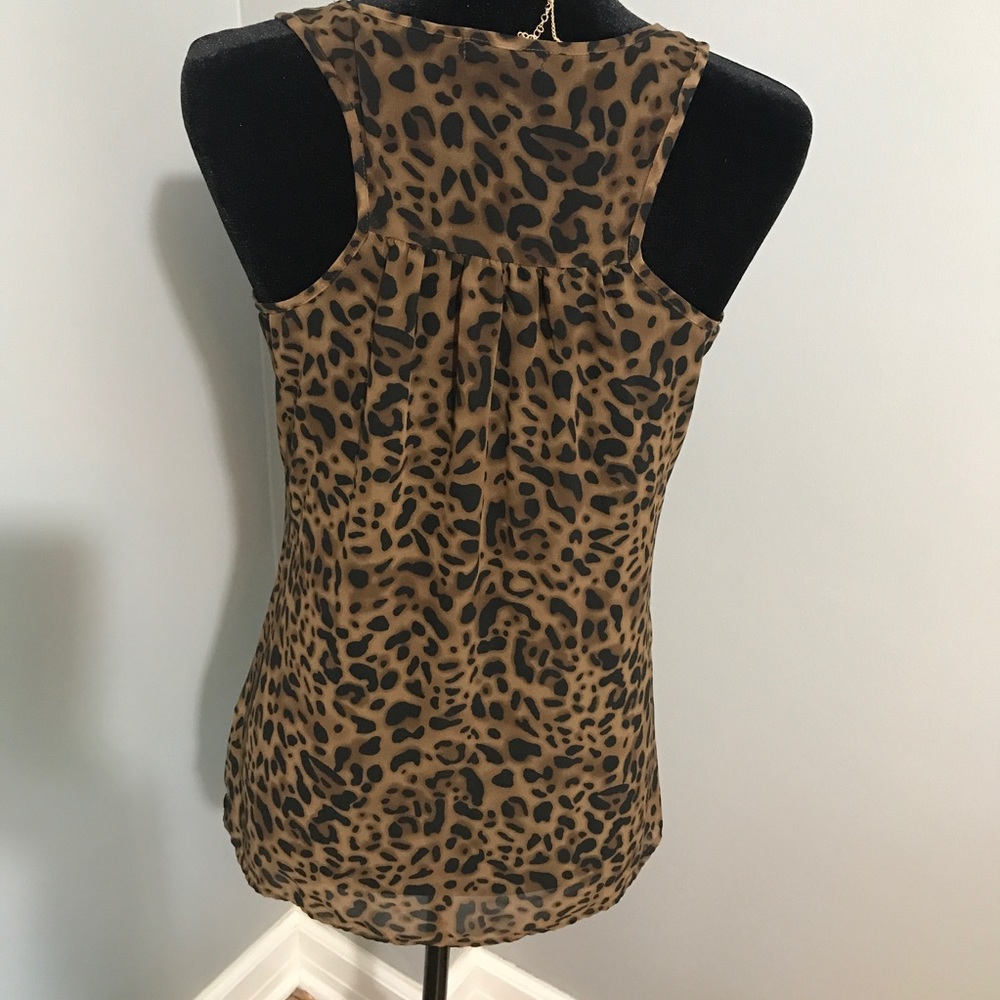 Mine Leopard Print Ruffle Front Blouse - Picture 3 of 7