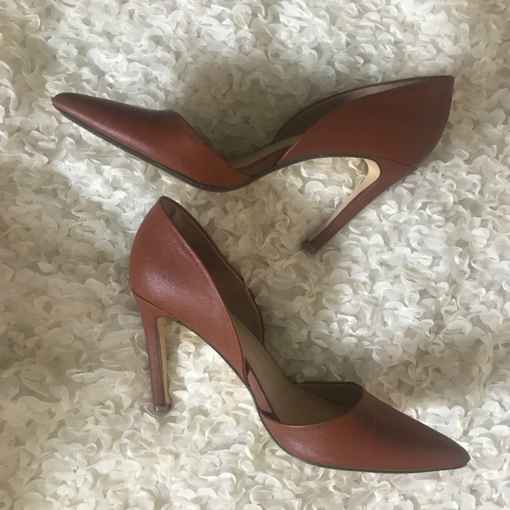 JustFab cognac heels