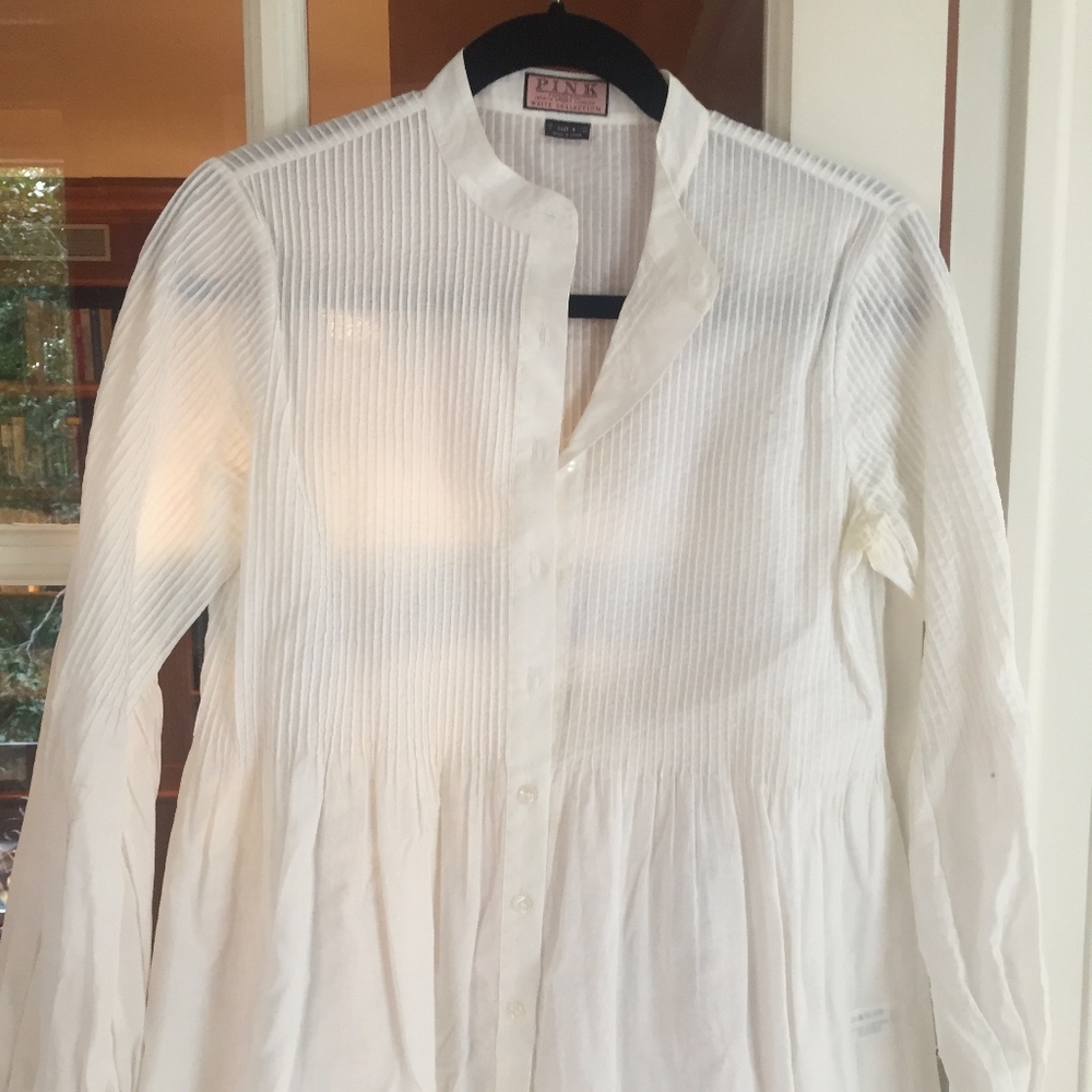 Thomas Pink pin tuck white ladies blouse